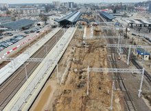 Stacja Białystok - widok na budowę peronów fot Paweł Mieszkowski PKP Polskie Linie Kolejowe SA