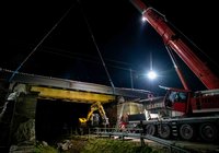 Belkowanie wiaduktu kolejowo-drogowego w Szepietowie 29.10.2021