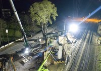 Budowa wiaduktu kolejowego w Mokrej Wsi - Kwiecień 2022