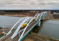 Most na Bugu, 10.12.2019 r. fot. Tomasz Nizielski. Źródło: PKP Polskie Linie Kolejowe S.A.