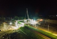 Wieczorne prace na wiadukcie drogowym na DK 627 w Małkini Górnej