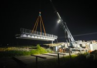 Czyżew - montaż konstrukcji wiaduktu