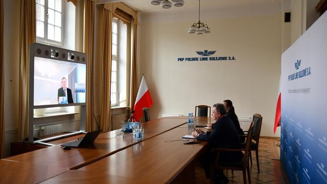 Wideokonferencja PKP Polskich Linii Kolejowych S.A. i Ambasadora Estonii w Polsce