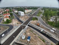 Widok z drona na wiadukt kolejowy w Ełku. Autor Paweł Chamera