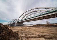Most na Bugu, 22.03.2020 r. fot. Tomasz Nizielski. Źródło: PKP Polskie Linie Kolejowe S.A.