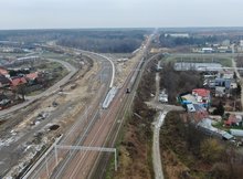 Białystok - budowa przystanku Zielone Wzgórza. fot. Artur Lewandowski PKP Polskie Linie Kolejowe S.A.