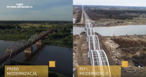 Kadr z filmu - Rail Baltica: Pociągiem już po dwóch nitkach mostu nad Bugiem