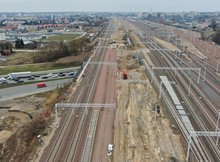 Stacja Białystok - przebudowa torów nad tunelem Fieldorfa-Nila fot Paweł Mieszkowski PKP Polskie Linie Kolejowe SA