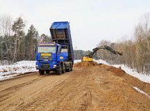 Formowanie nasypu łącznicy w Białymstoku, 12.01.2021, Tomasz Łotowski