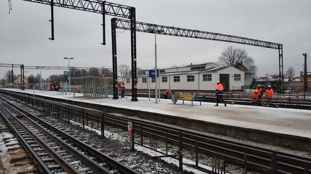 Prace modernizacyjne na stacji w Ełku, fot. Szymon Grochowski
