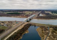 Most na Bugu, 10.12.2019 r. fot. Tomasz Nizielski. Źródło: PKP Polskie Linie Kolejowe S.A.