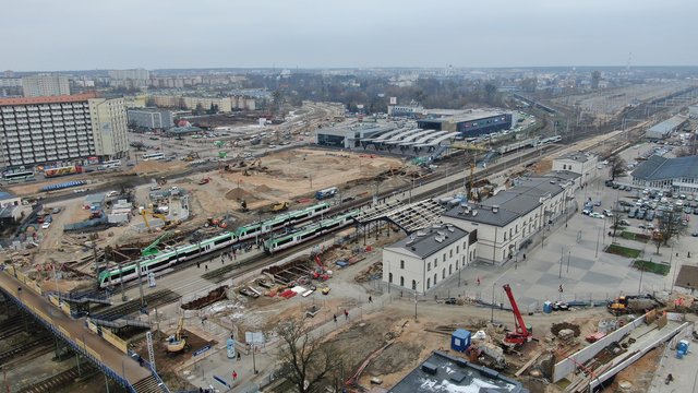 Białystok - prace budowlane na stacji stoją pociągi. fot. Artur Lewandowski PKP Polskie Linie Kolejowe S.A.