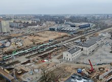 Białystok - prace budowlane na stacji stoją pociągi. fot. Artur Lewandowski PKP Polskie Linie Kolejowe S.A.